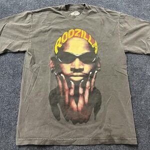 Rodzilla Dennis Rodman Shirt Mens Medium Gray Retro Graphic Basketball Tee